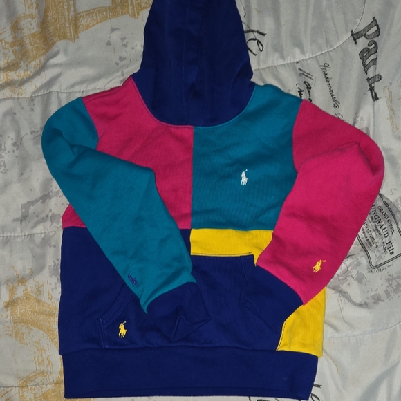 Polo by Ralph Lauren Vibrant Blue and Pink Hoodie - Picture 1 of 5